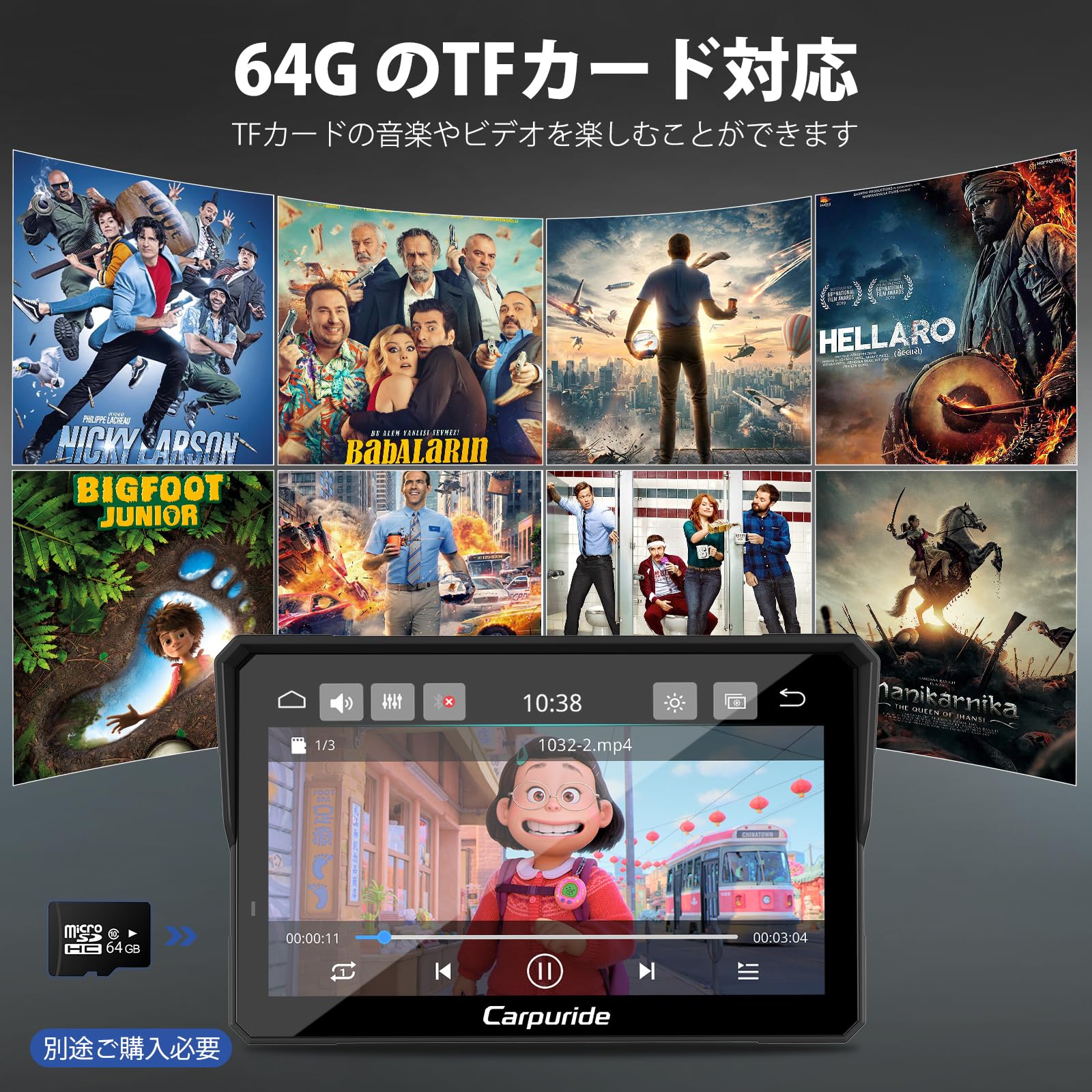 Amazon.co.jp: バイクモニター Carpuride ワイヤレス Carplay Android